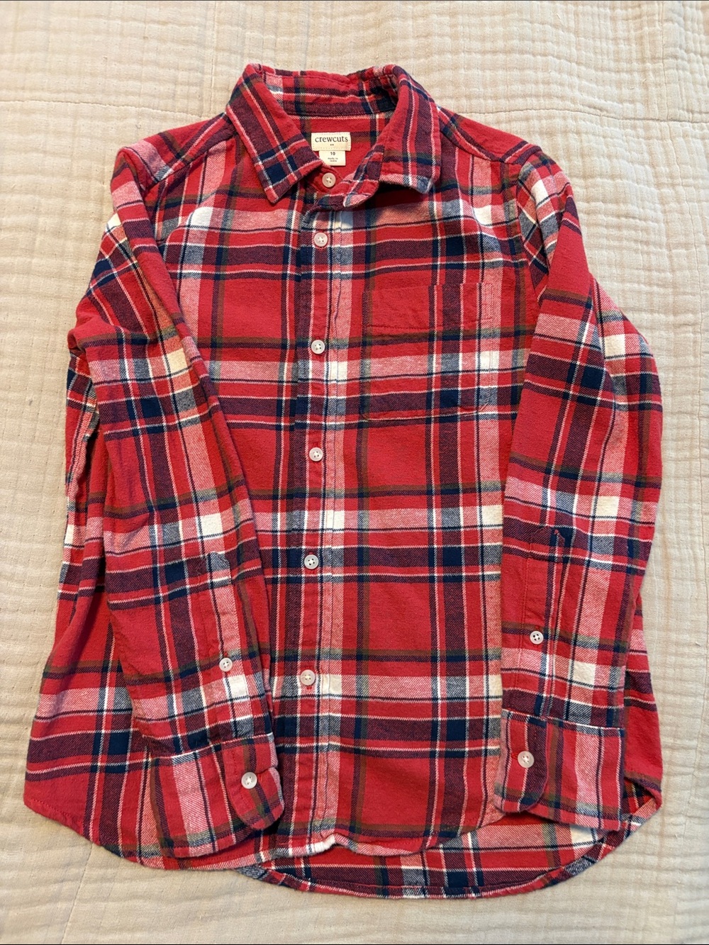 Crewcuts Red Plaid Flannel Button-Down Shirt